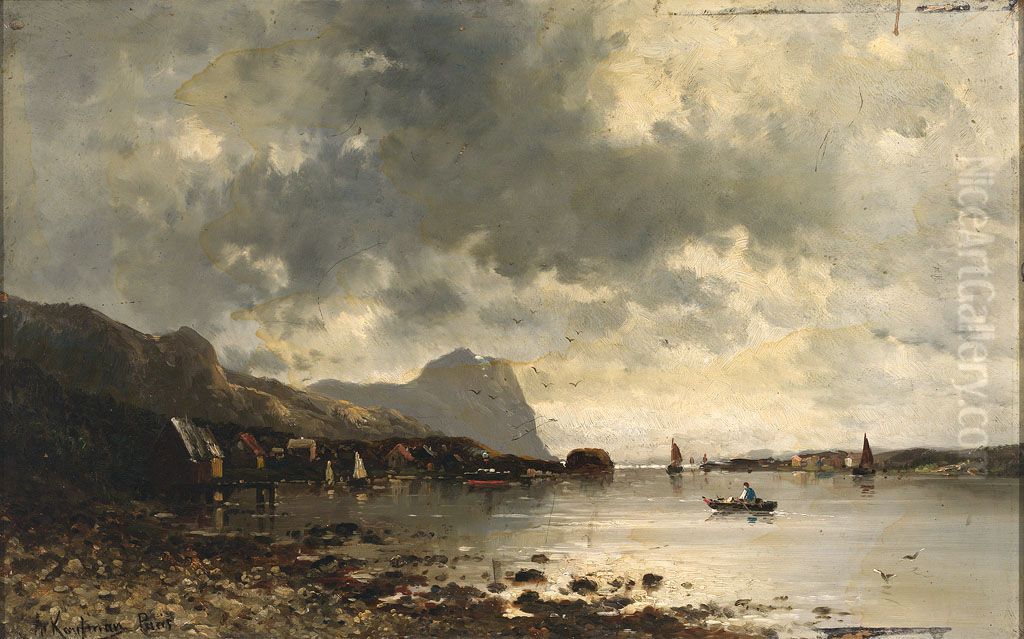 Fjordlandschaft Oil Painting by Adolf Kaufmann