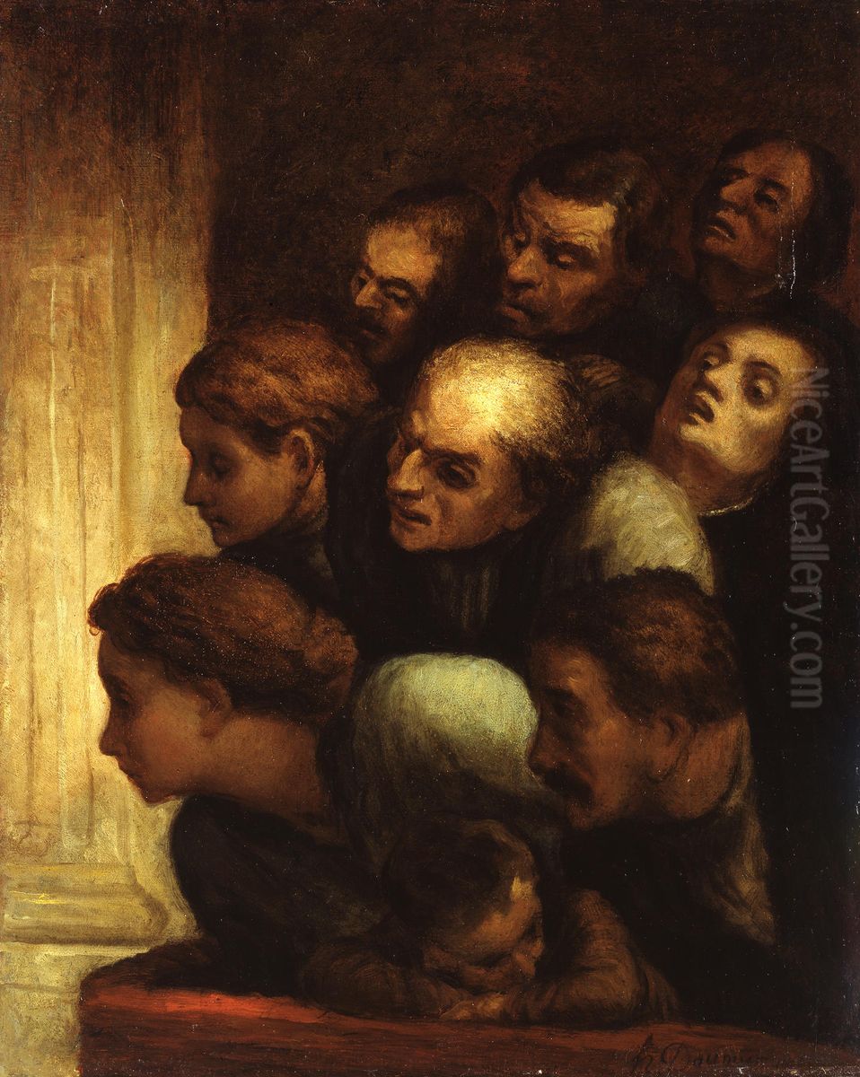 Le Spectacle gratis Oil Painting by Honore Daumier