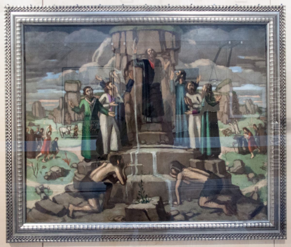 Moses strikes the rock for water Oil Painting by Adolf Fenyes