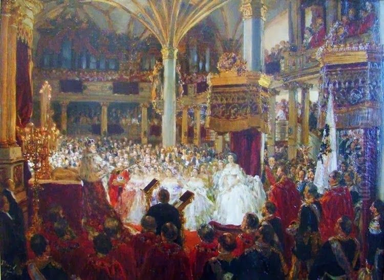 Kronung Konig Wilhelms I. in Konigsberg im Jahre 1861 Oil Painting by Adolph von Menzel