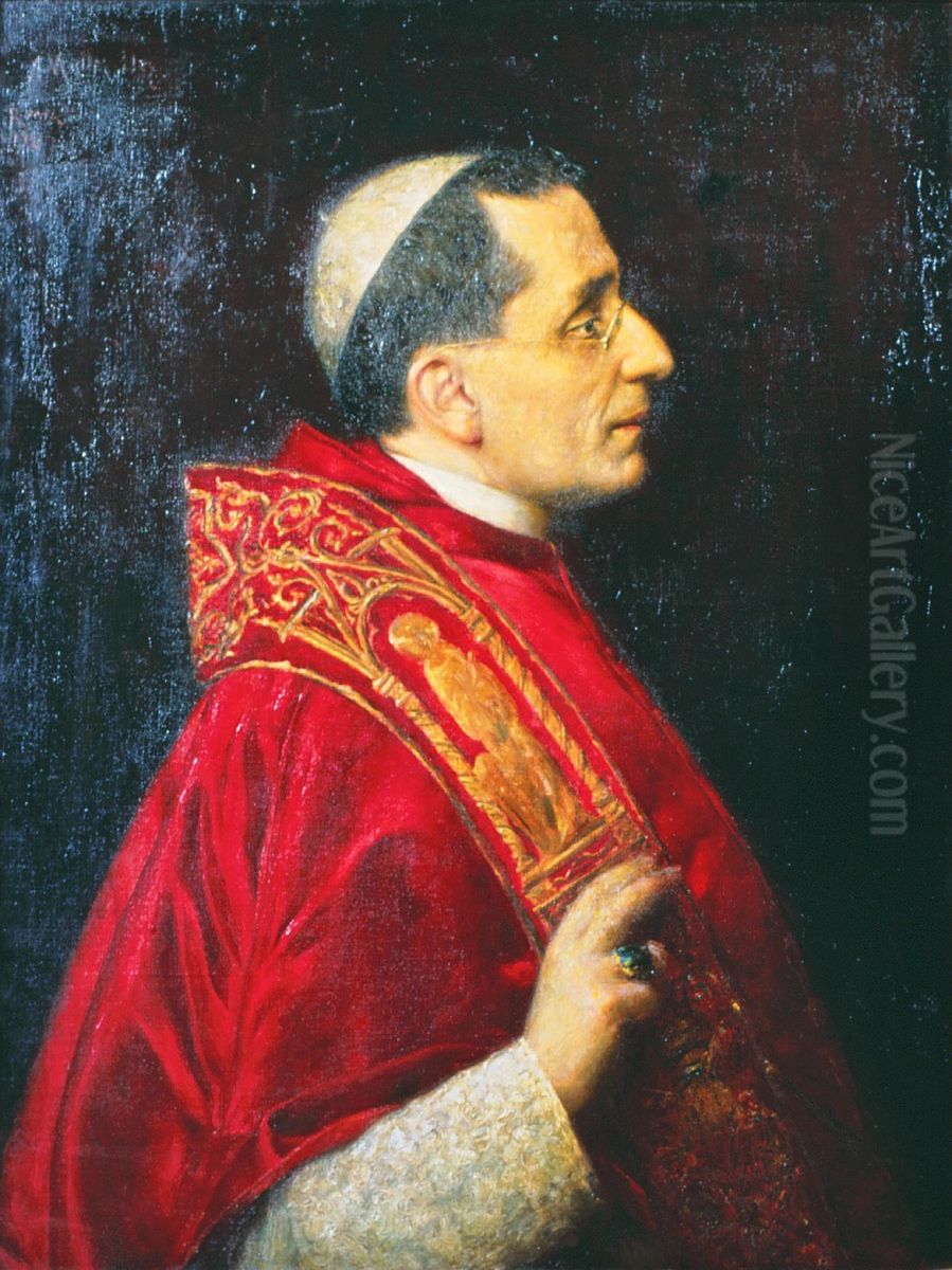Portrait of Benedict XV Oil Painting by Adolfo Muller-Ury