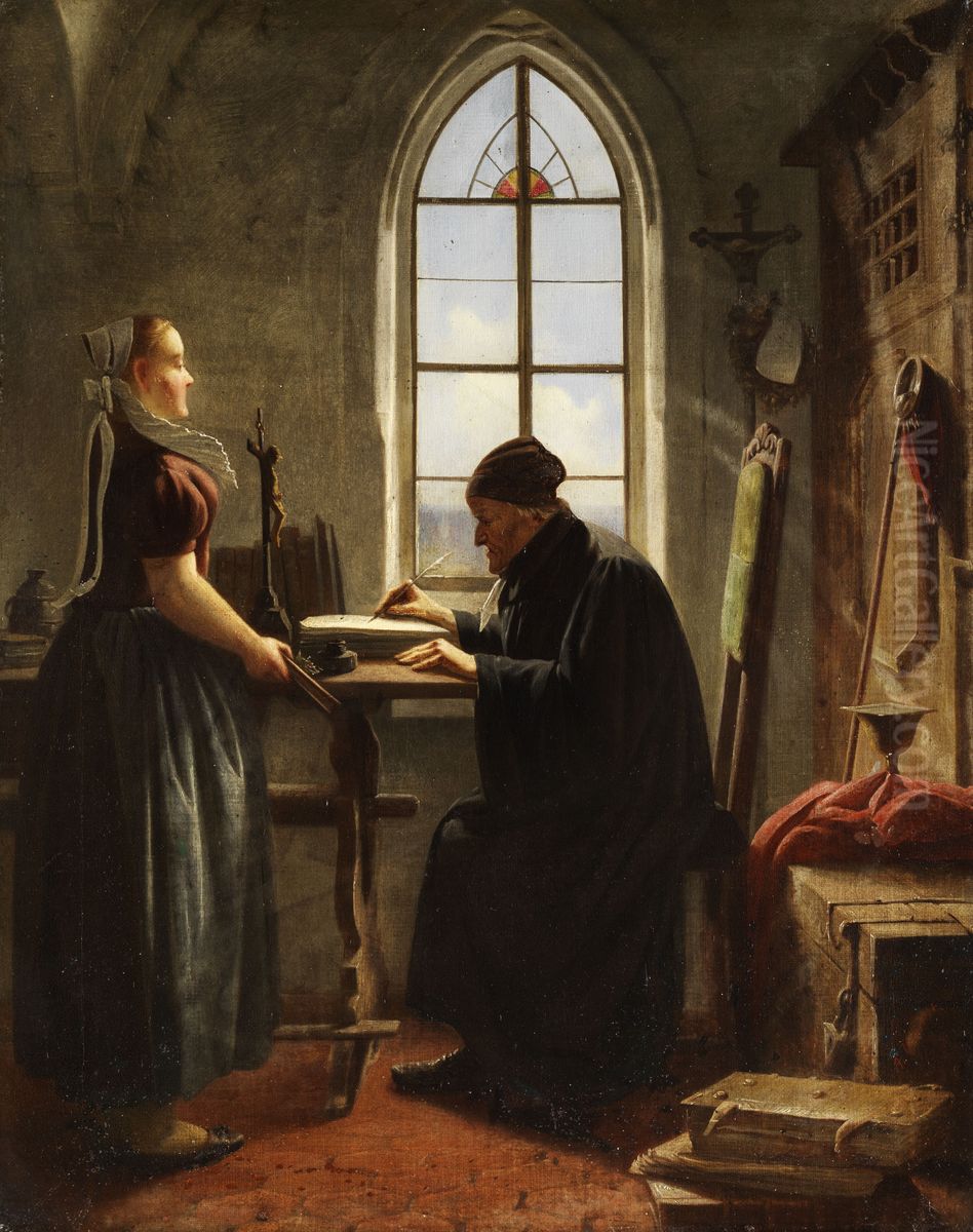 The banns of marriage Oil Painting by Adolf Werner