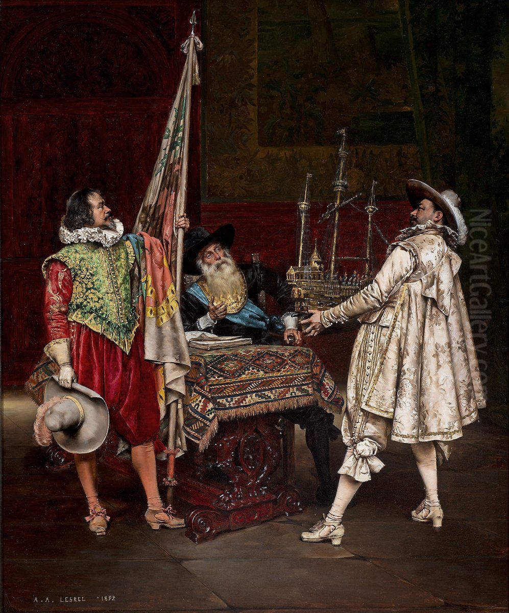 The Presentation Oil Painting by Adolphe Alexandre Lesrel