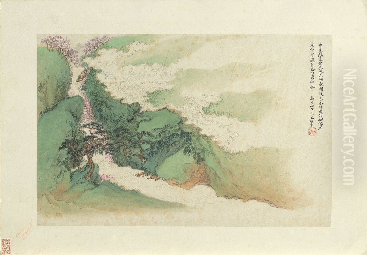 Imitating Zhao Mengfu's Landscape Oil Painting by Wang Hui