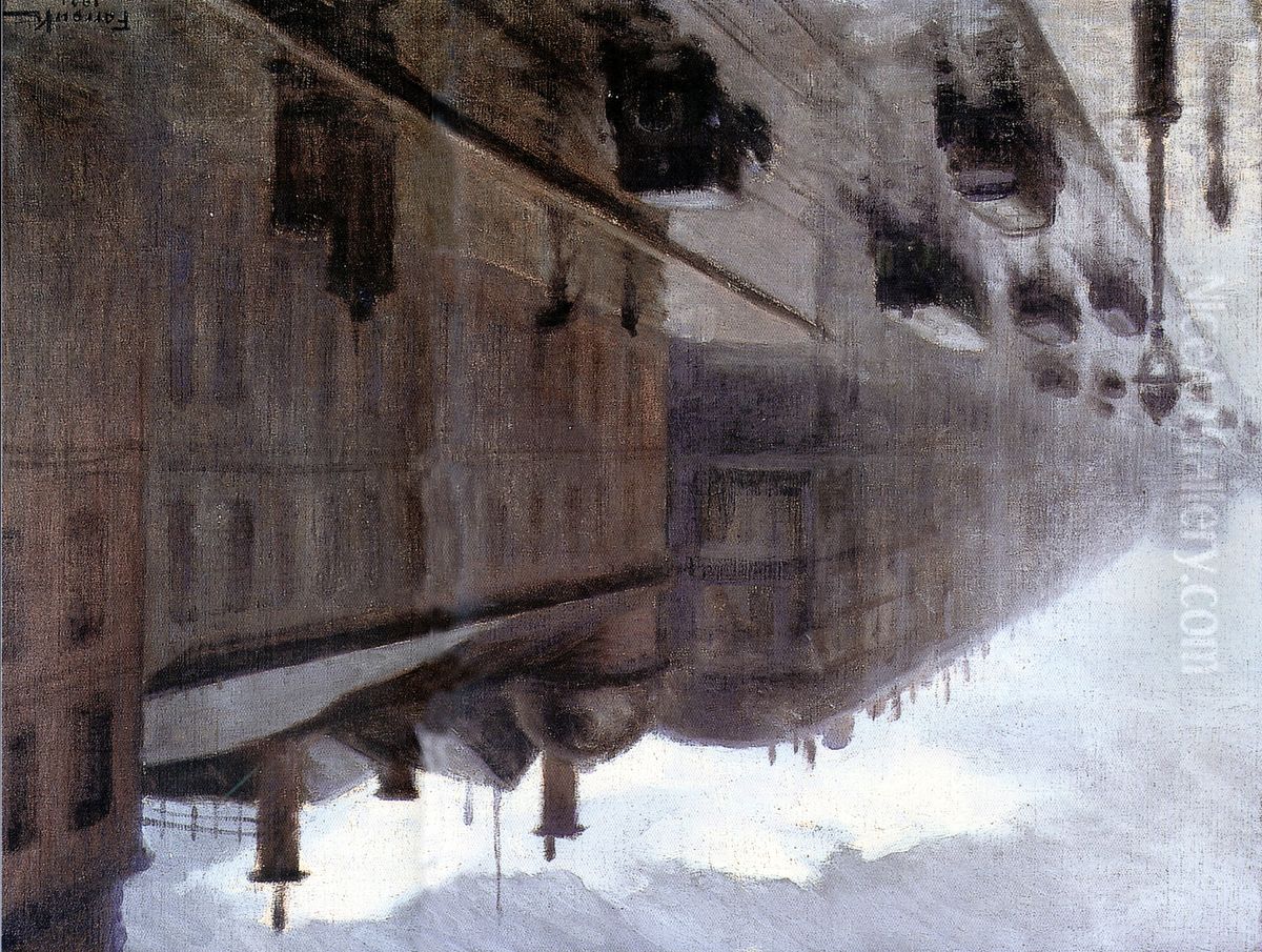 Paris Sous La Pluie. Oil Painting by Moustafa Farroukh