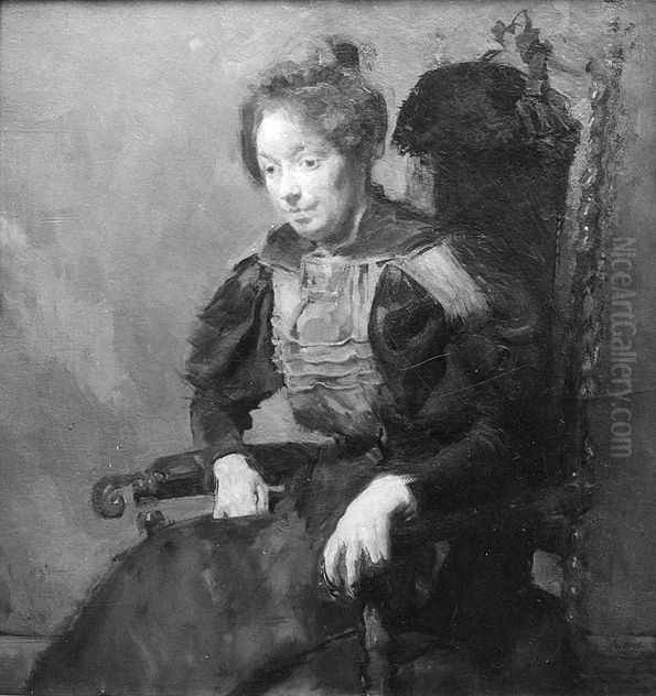 Mrs Nenna Janson Nagel, nee Backer Lunde Oil Painting by Harriet Backer