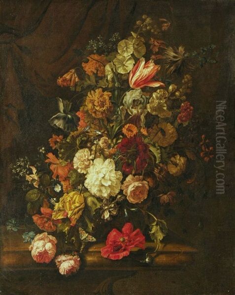 Blumenstillleben Oil Painting by Justus van Huysum