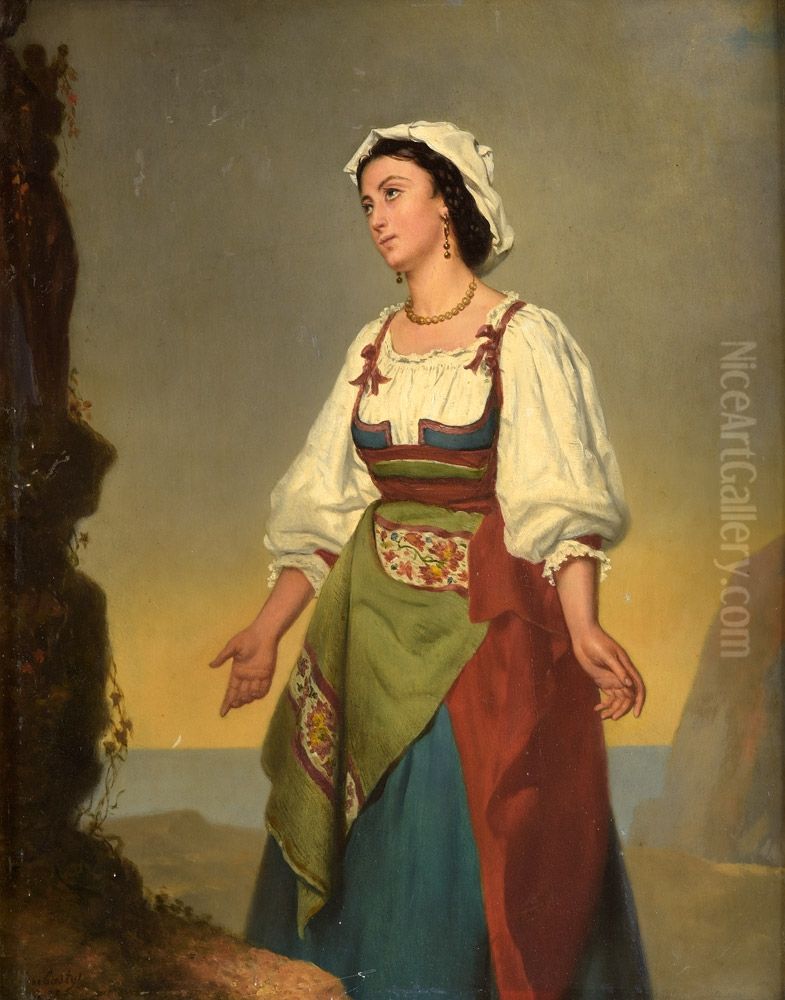 Junge Italienerin Oil Painting by Adolphe-Henri Dubasty