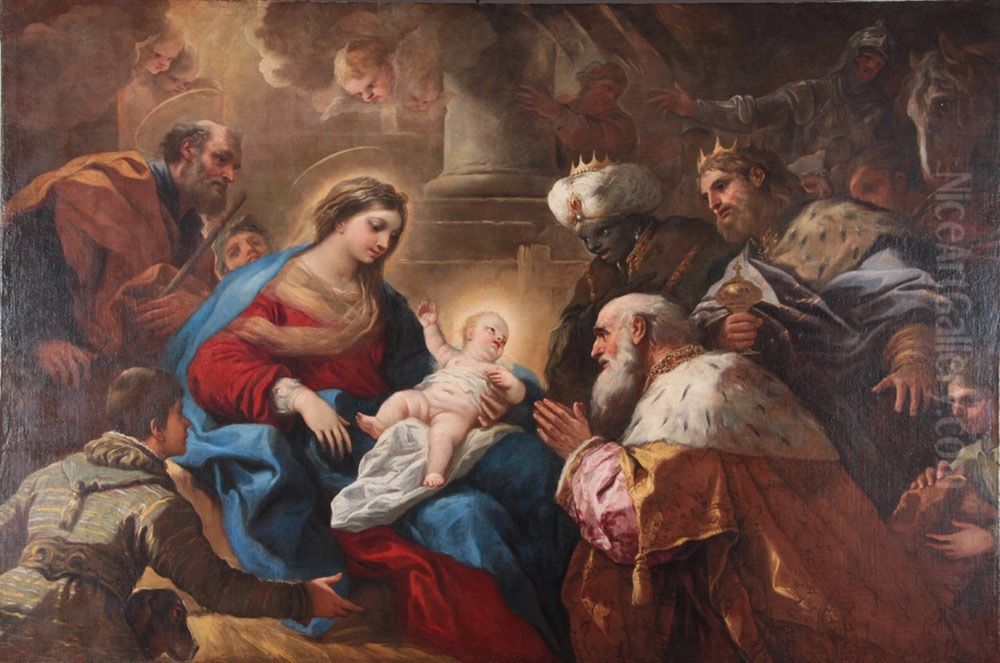 Adoracion de los Reyes Magos Oil Painting by Luca Giordano