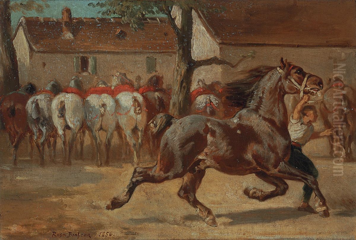 Trot un cheval Oil Painting by Rosa Bonheur