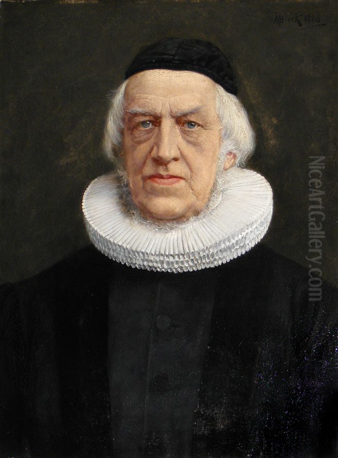 Portrat des PastorsAdolf Moraht(1805-1884) Oil Painting by Mathilde Block