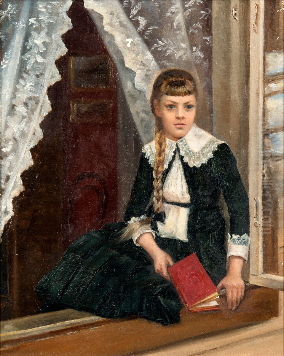 Young lady by the window Oil Painting by unknown