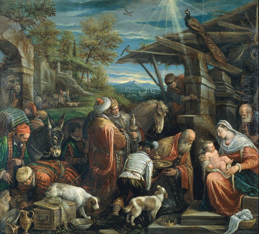 Adoration of the Magi Oil Painting by Jacopo Bassano
