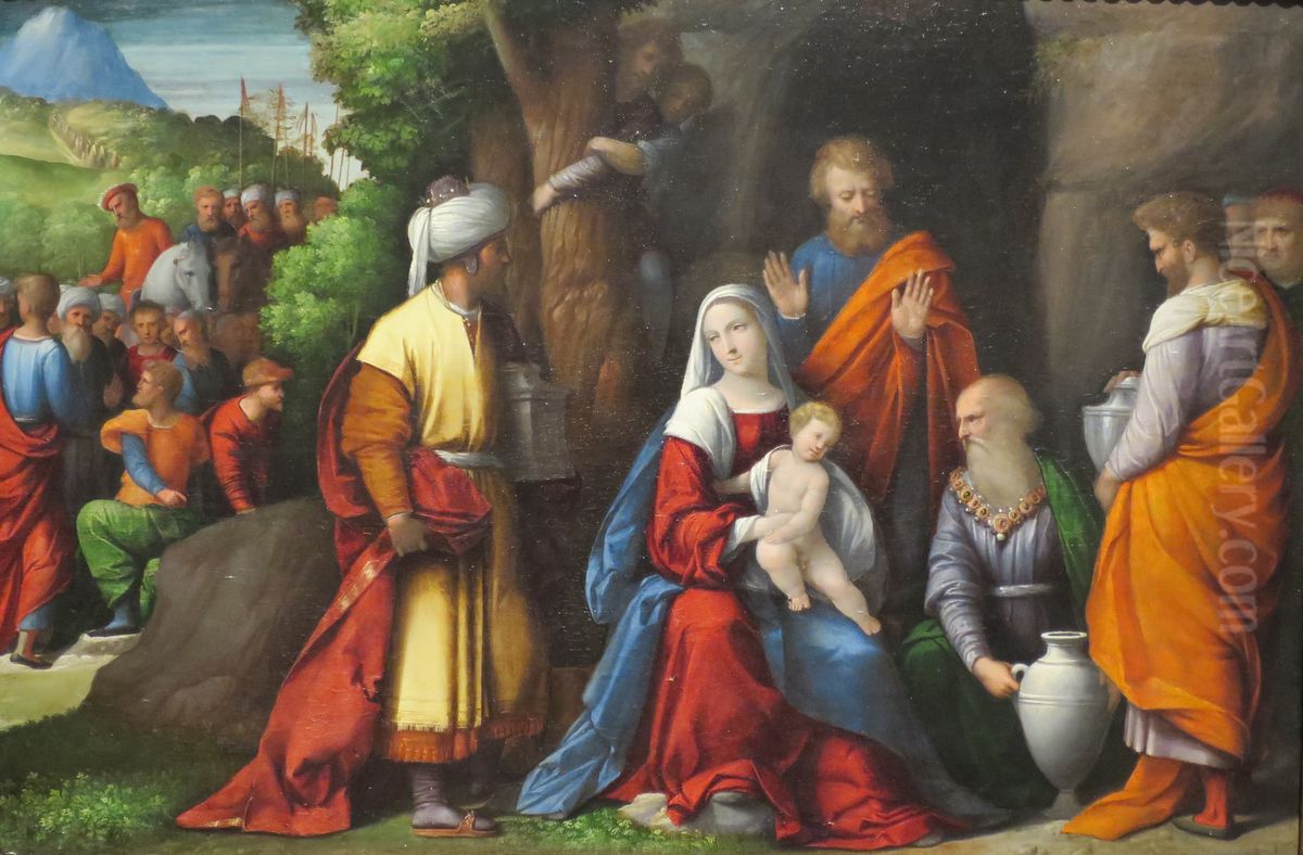 Adoration of the Magi Oil Painting by Benvenuto Tisi