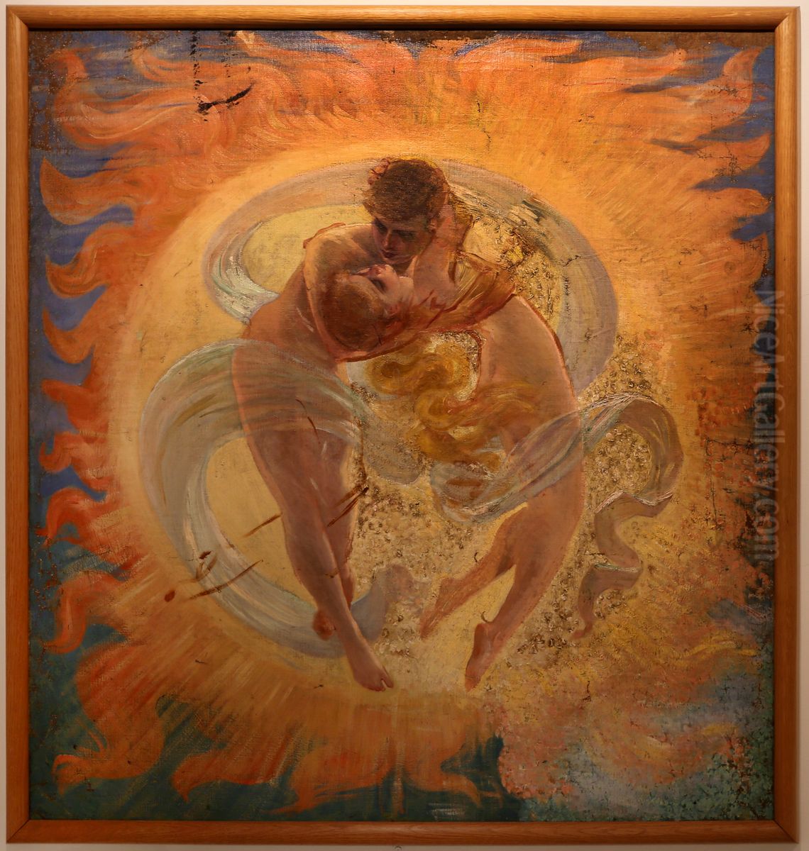 Amor and Psyche (II) Oil Painting by Adolfo De Carolis