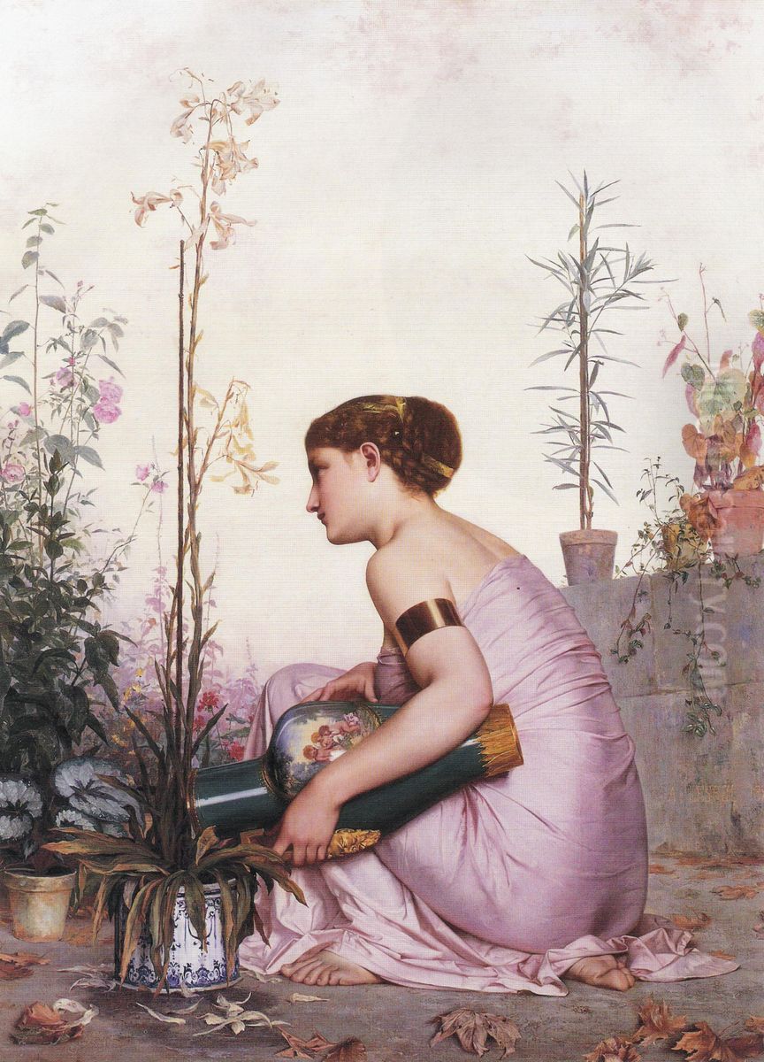 The Lily is Dead Oil Painting by Adolphe Alexandre Lesrel