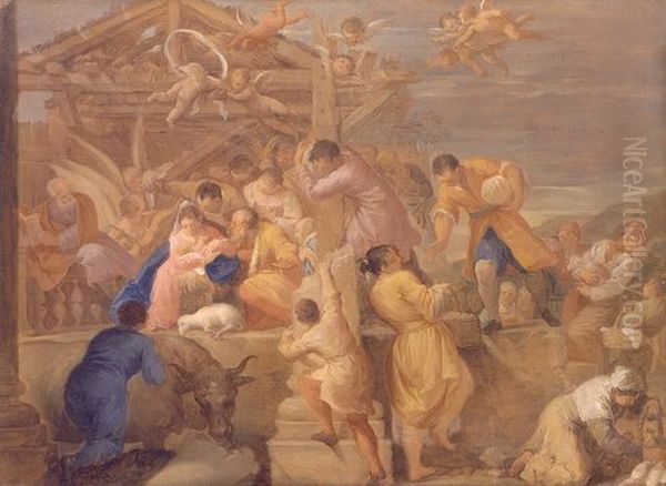 The Adoration of the Shepherds Oil Painting by Lorenzo Pasinelli