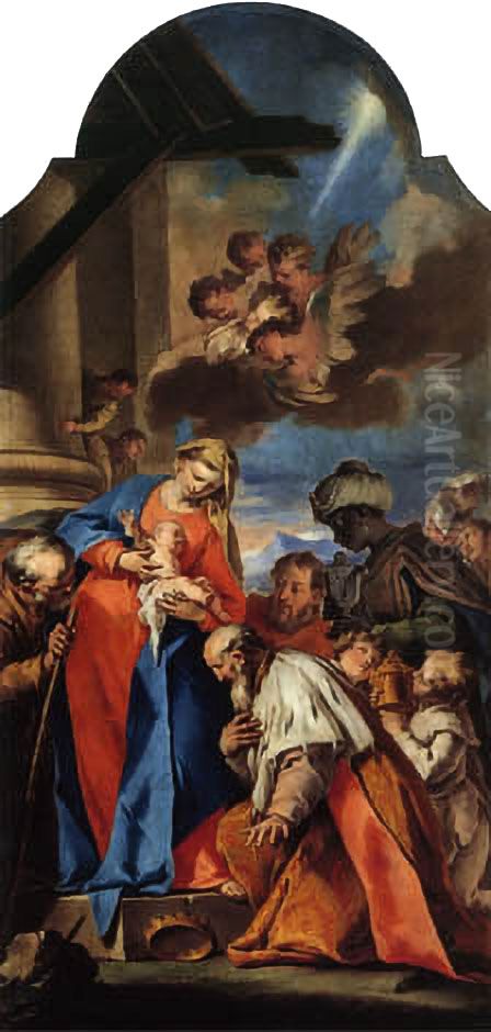 Adoration of the Magi Oil Painting by Nicolo Grassi
