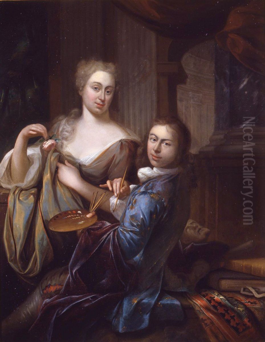 The Painter and his Wife Oil Painting by Adriaan Van Der Burg