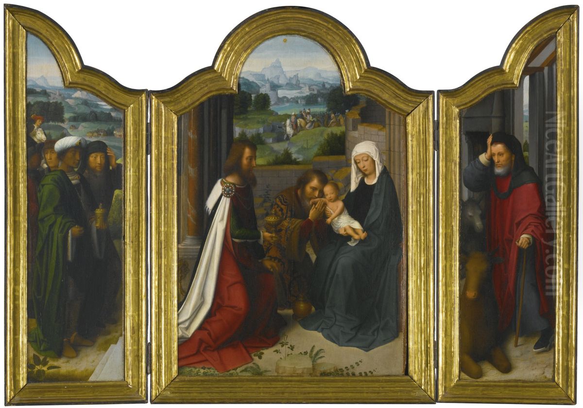 Triptych withAdoration of the Magi Oil Painting by Adriaen Isenbrandt