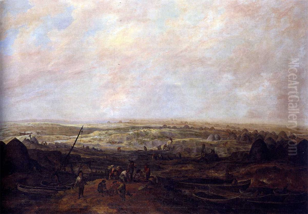 Hoogveenontginning waarschijnlijk in de omgeving van Wildervank Oil Painting by Jacobus Mancadan