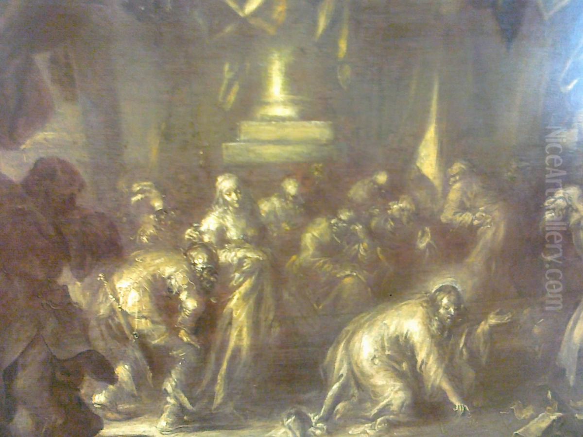 Jesus et la femme adultere Oil Painting by Adriaen van de Venne