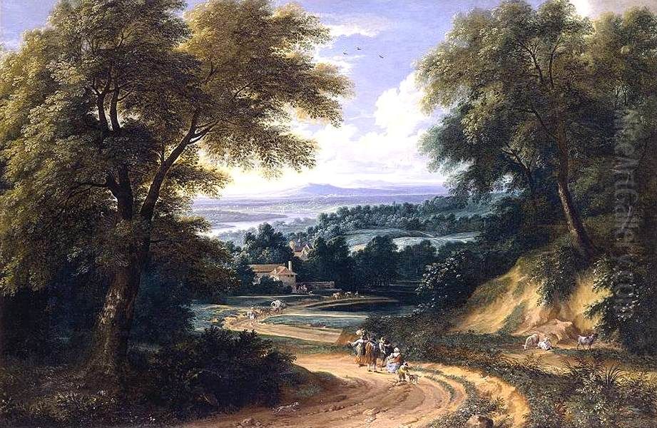 Landscape with Travellers Oil Painting by Adriaen Frans Boudewyns