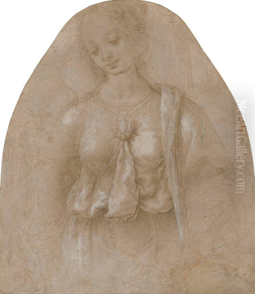 Madonna Oil Painting by Andrea Del Verrocchio