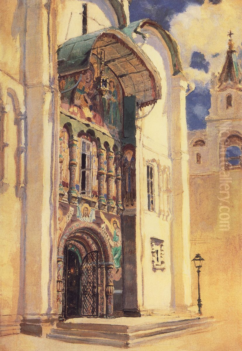 <<Uspenskij sobor. Uznye vrata>> Oil Painting by Vasily Polenov