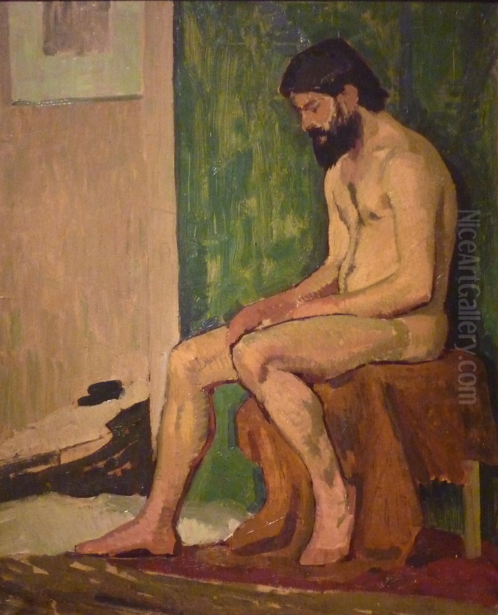 Homme barbu assis Oil Painting by Roger de La Fresnaye