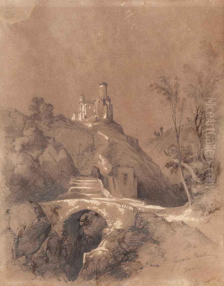 Veduta Di Ravello Oil Painting by Consalvo Carelli