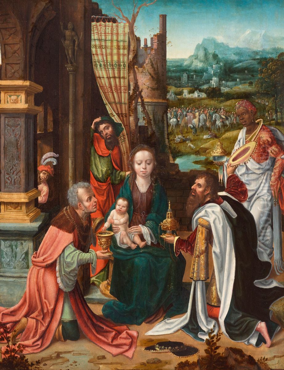 Adoration of the Magi Oil Painting by Adriaen Van Overbeke