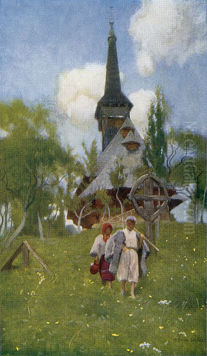 The Rumanian Church at Desze Oil Painting by Adrian Scott Stokes