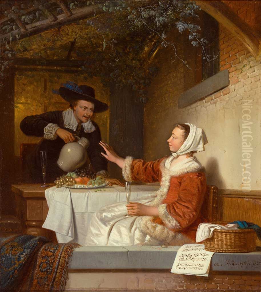 Genreszene Oil Painting by Adriaan De Braekeleer