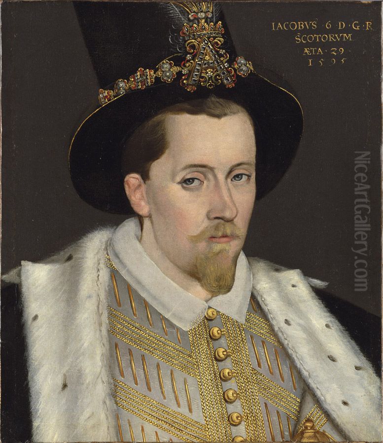 Portrait ofJames I of Englandas James VI of Scotland, 1595. Oil Painting by Adrian Vanson