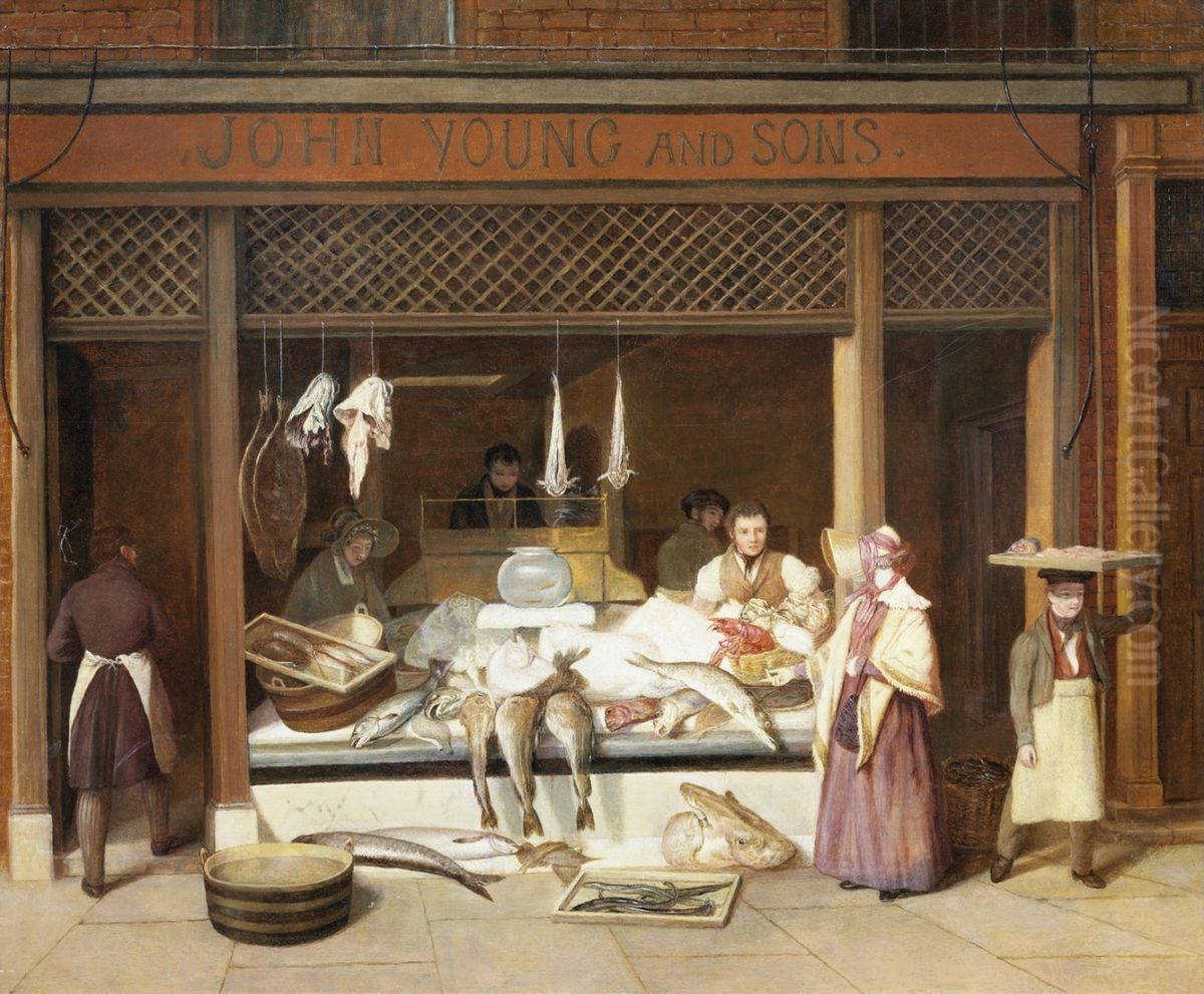 John Young and Sons, the Fishmongers Oil Painting by Jacques-Laurent Agasse