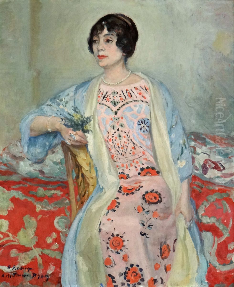 Portrait de Madame Marie-Marguerite Brocq Oil Painting by Henri Lebasque