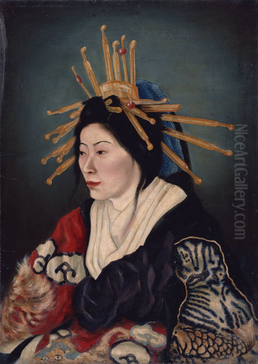 mei ren (hua kui) Oil Painting by Takahashi Yuichi