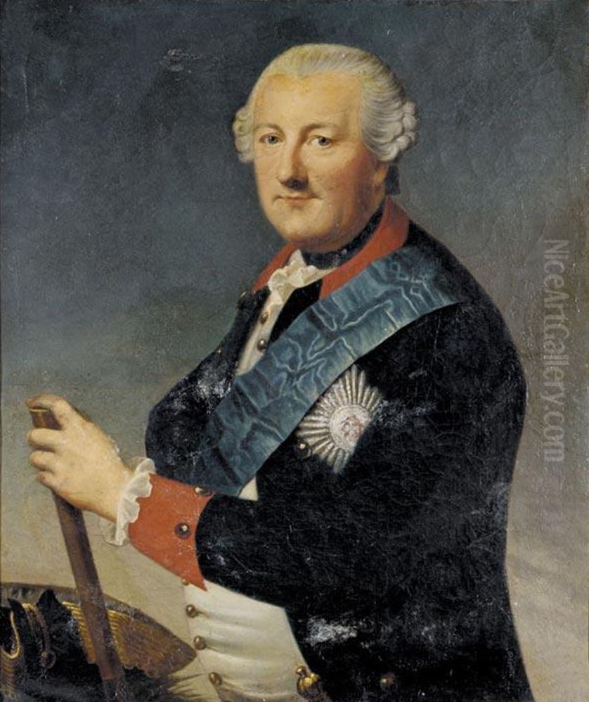 Portrait of Charles I, Duke of Brunswick-Wolfenbuttel (1713-1780) Oil Painting by Johann Georg Ziesenis