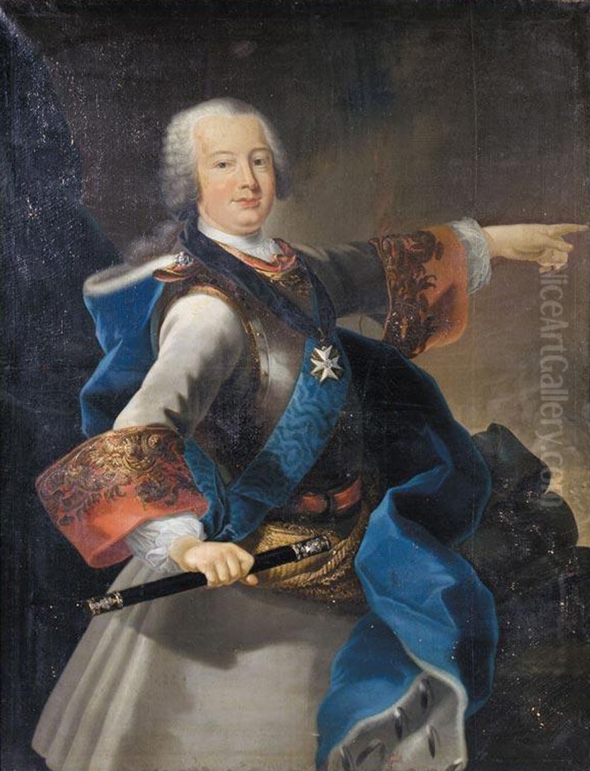 Portrait ofDuke Ferdinand of Brunswick-Wolfenbuttel(1721-1792) Oil Painting by Johann Georg Ziesenis