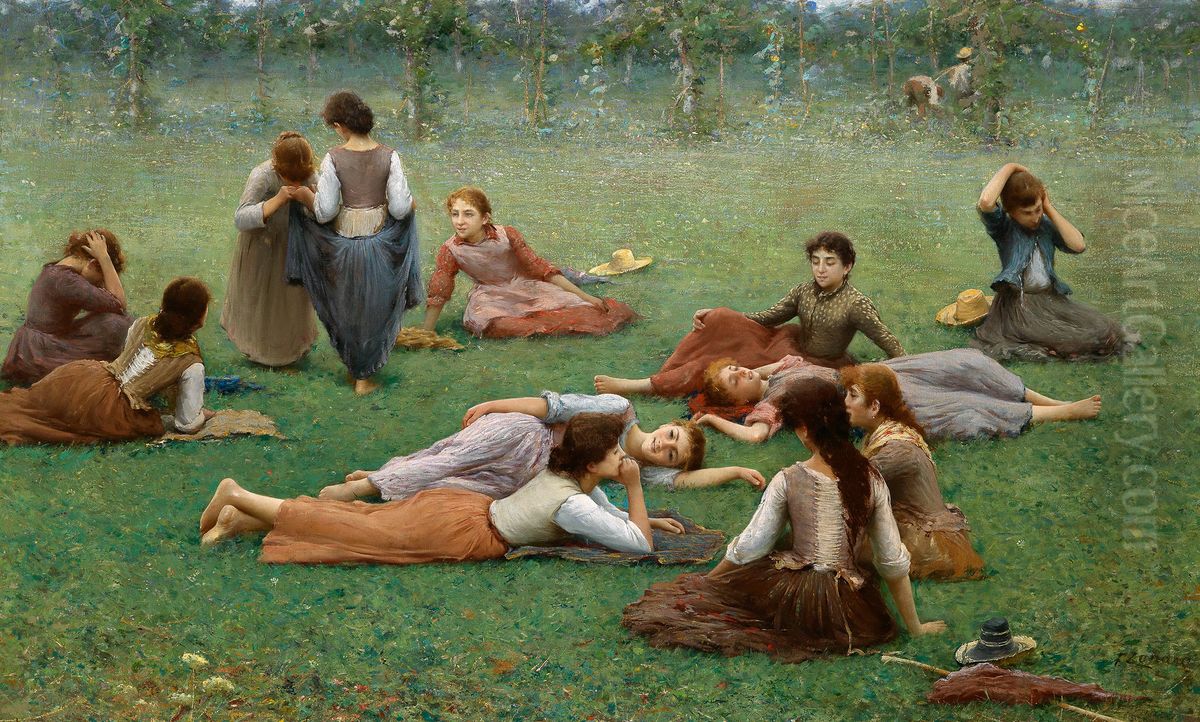 After the game Oil Painting by Fausto Zonaro