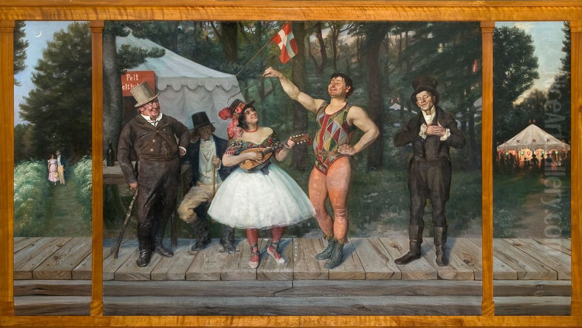 Danish Comedythe Critic and the Animal Oil Painting by Agnes Slott-Mrller