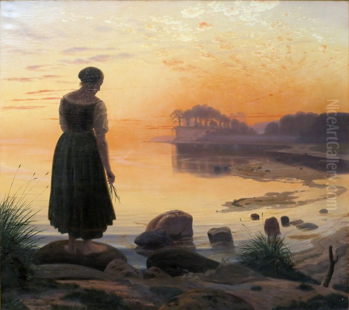 Agnete og Havmanden Oil Painting by Vilhelm Kyhn