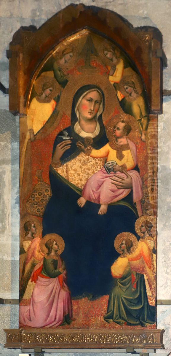 madonna in trono col bambino e angeli Oil Painting by Agnolo Gaddi