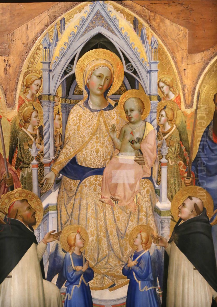 madonna in trono e santi Oil Painting by Agnolo Gaddi