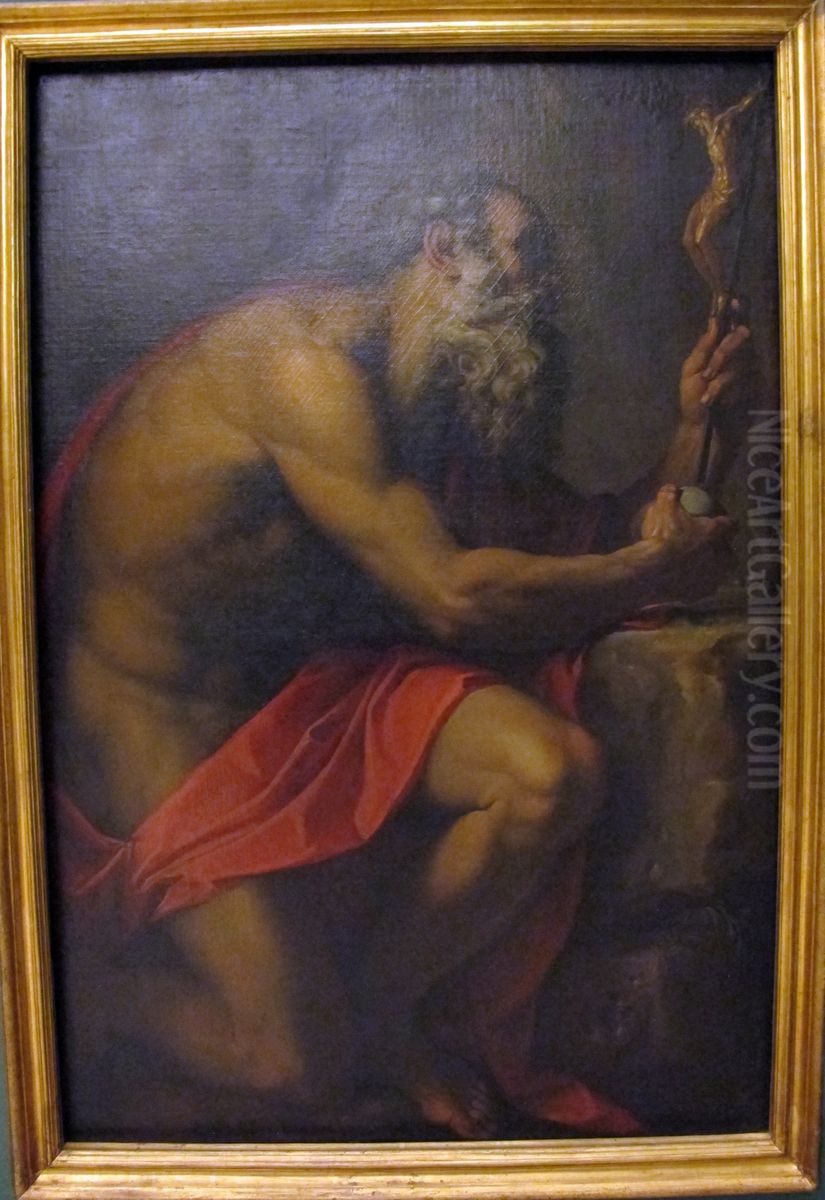 san girolamo Oil Painting by Agostino Carracci