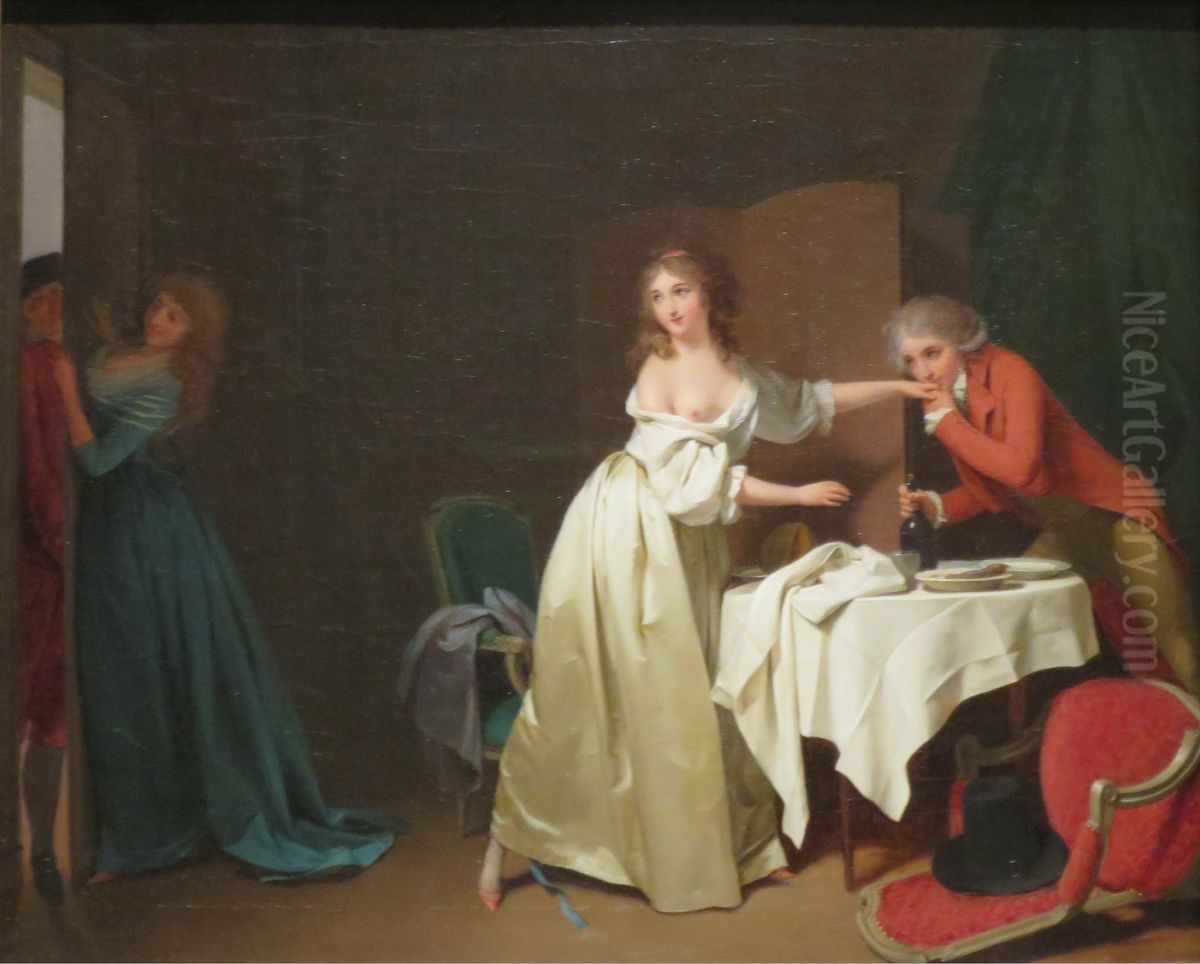 Interrupted Supper Oil Painting by Louis-Leopold Boilly