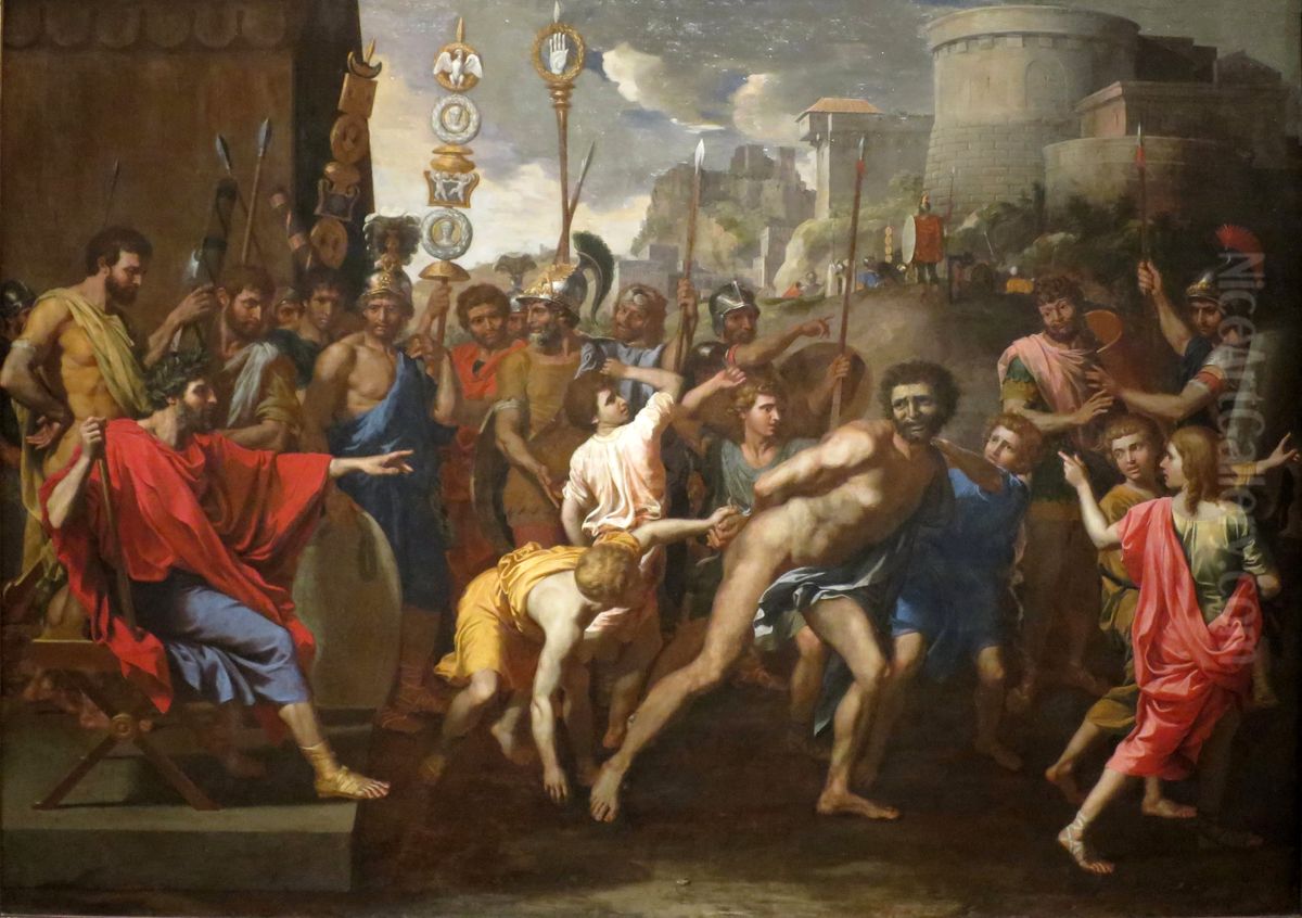 'Camillus and the Schoolmaster of Falerii' Oil Painting by Nicolas Poussin