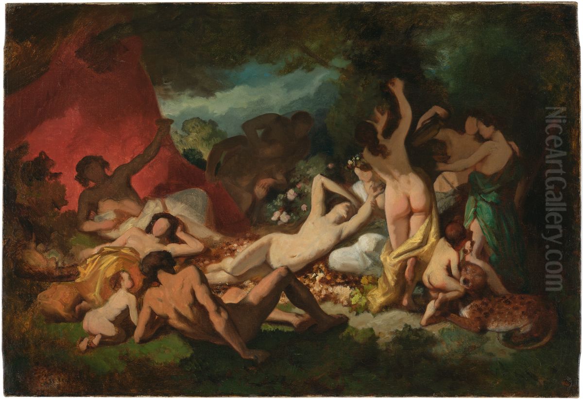 Scene de bacchanale Oil Painting by Anselm Friedrich Feuerbach