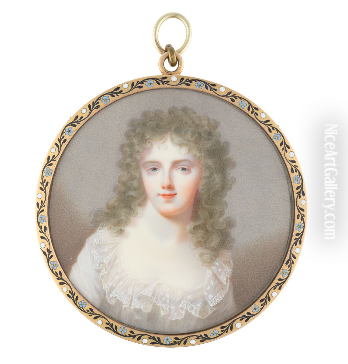 Pendant with portrait of princess Karoline of Baden Oil Painting by Johann Dominik Bossi